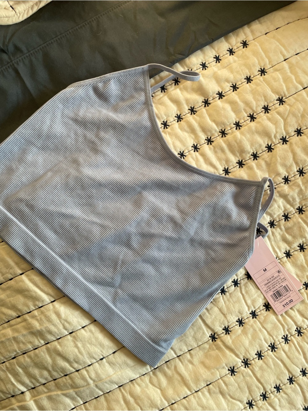 wild fable Light Blue Ribbed Cropped Cami